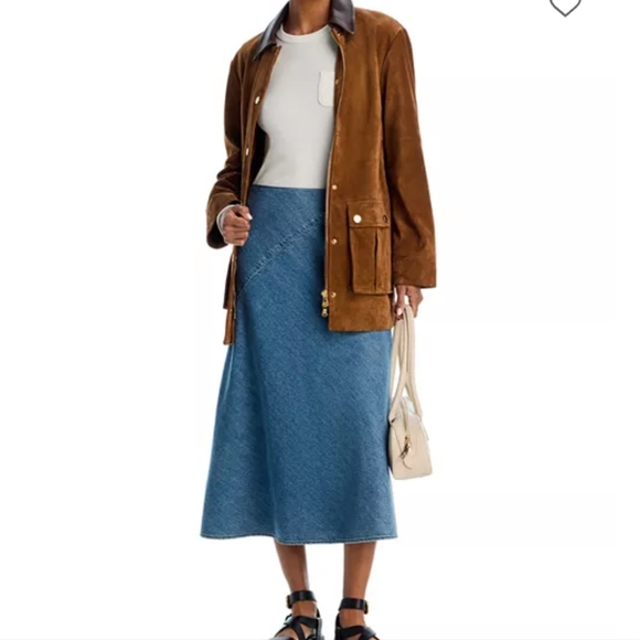 Rag & Bone Ultra Feathweight Midi Denim Women's Skirt NWT - Picture 2 of 3